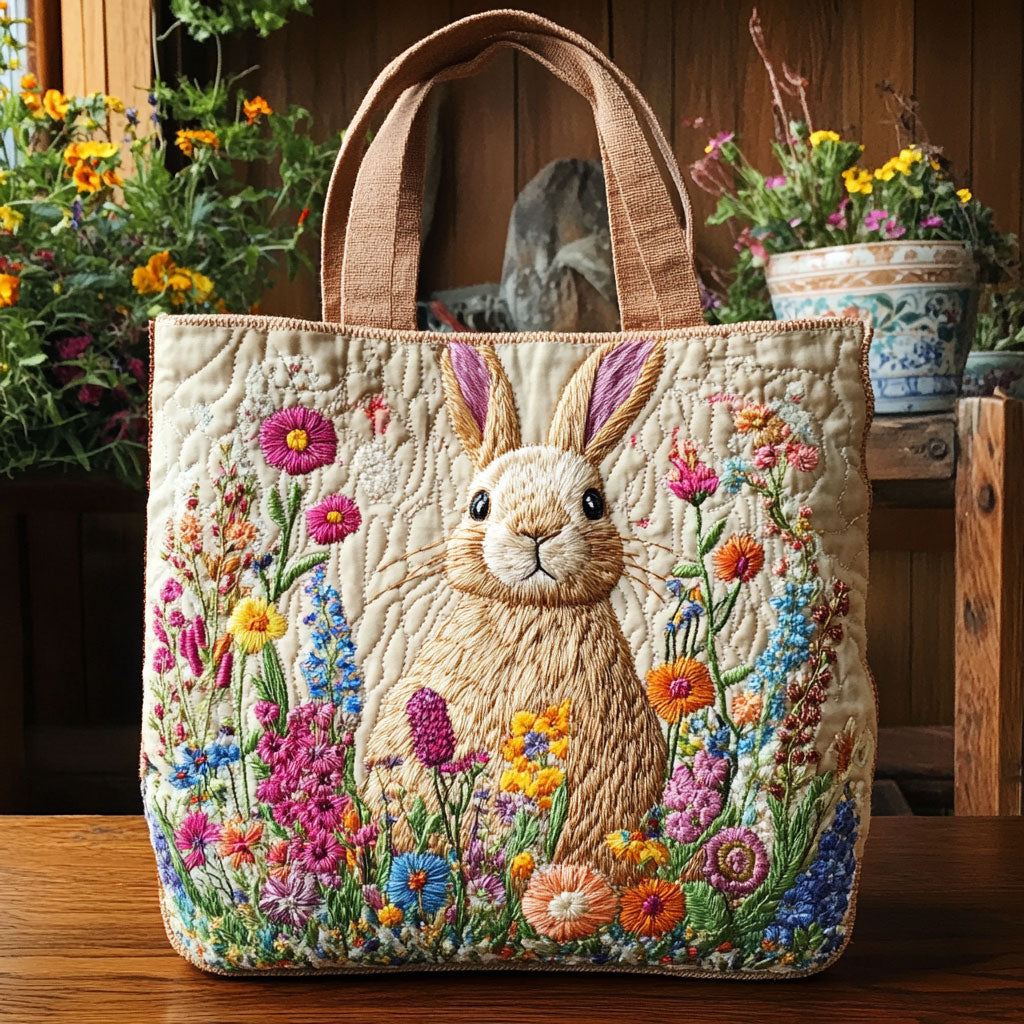 Rabbit Garden CW1001013CL Quilted Tote Bag