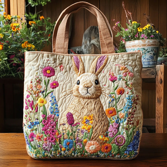 Rabbit Garden CW1001013CL Quilted Tote Bag