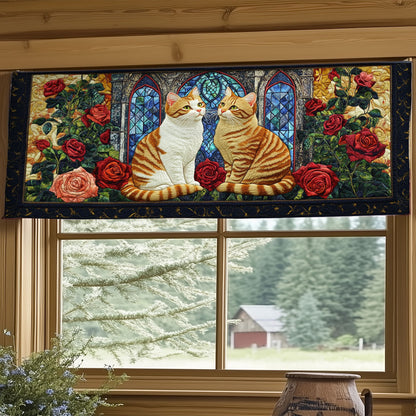 Couple Cat In Rose WY2305033CL Quilted Valance