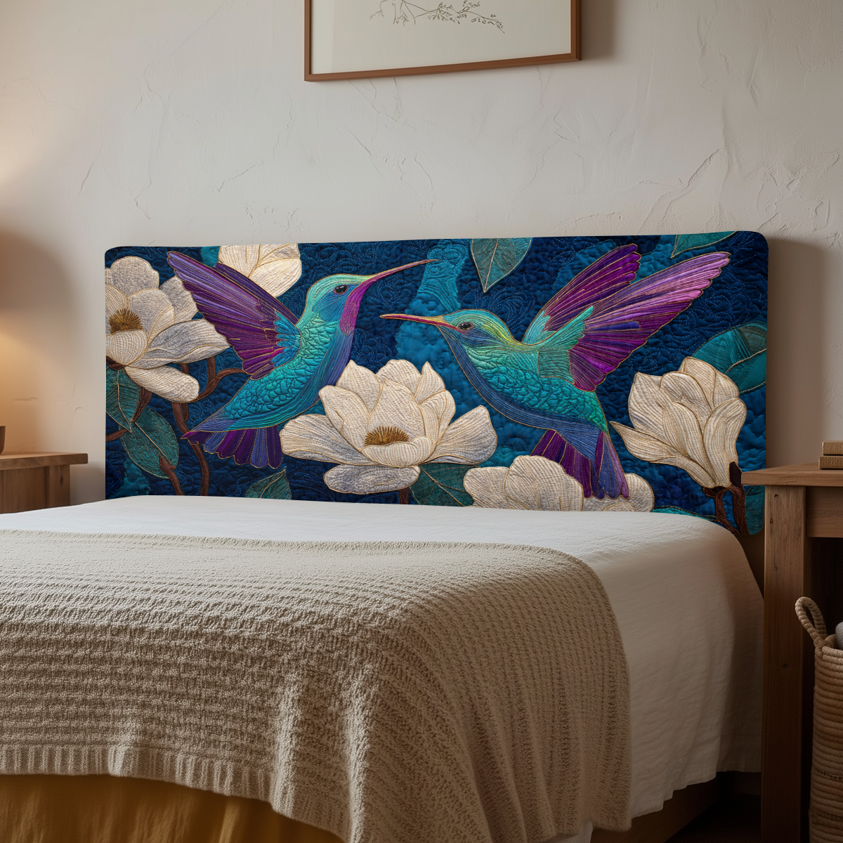 Night Hummingbirds XR2312029CL Quilted Headboard Slipcover
