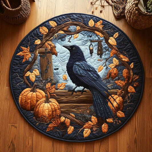 Spooky Raven WY1107029CL Quilted Round Mat