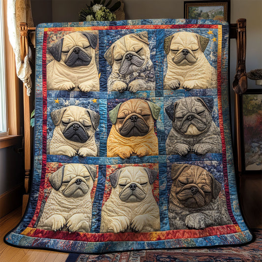 Sleeping Pugs WY1902096CL Quilt
