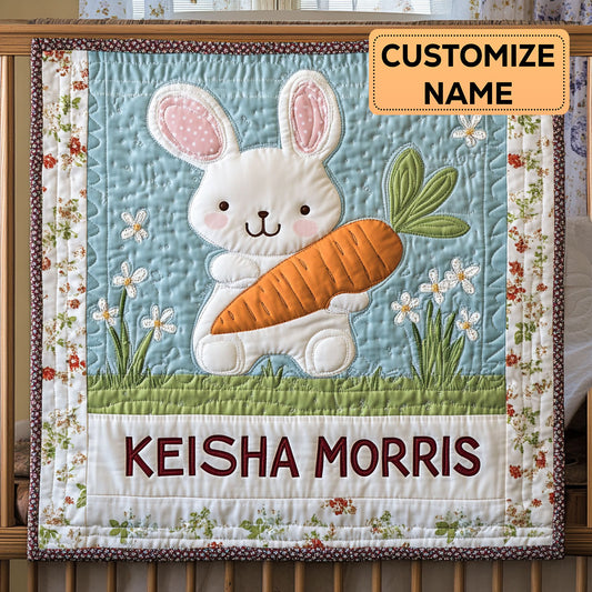 Bunny Garden CP2507028CL Personalized Baby Quilt