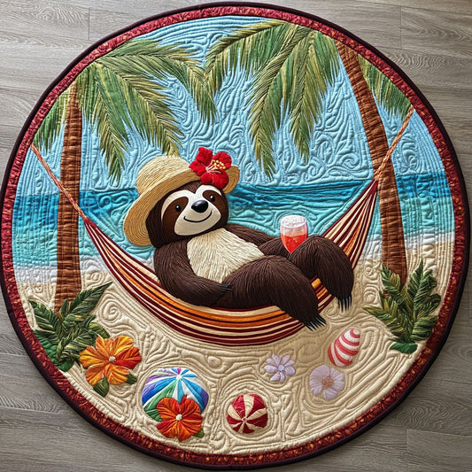 Paradise Sloth LT2011022CL Quilted Round Mat