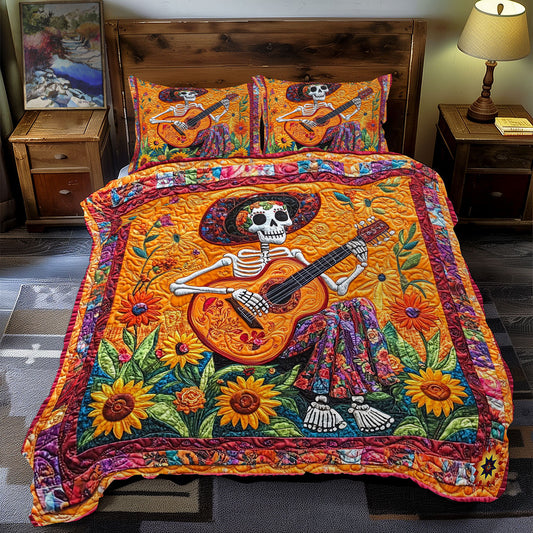 Skeleton Playing Guitar WY1612058CL Duvet Cover Set