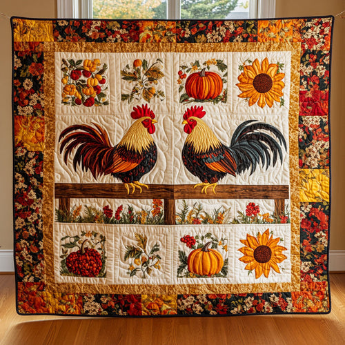 Harvest Rooster Patch WY2108050CL Quilt