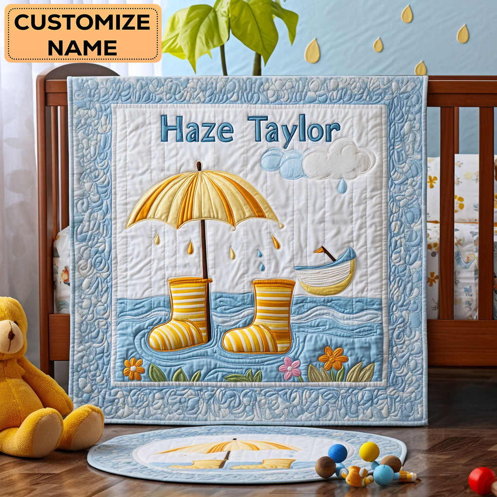 Umbrella Ride WN0108053CL Personalized Baby Quilt