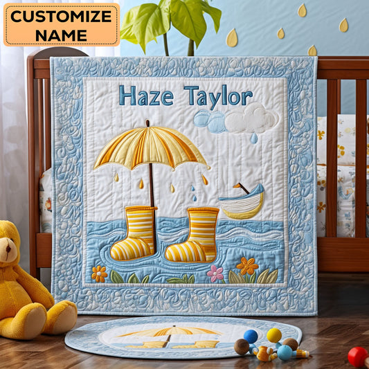 Umbrella Ride WN0108053CL Personalized Baby Quilt