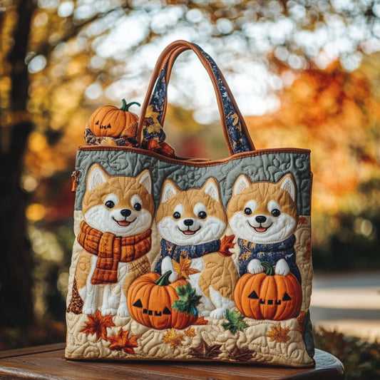 Autumn Shiba Inu XR2709007CL Quilted Tote Bag