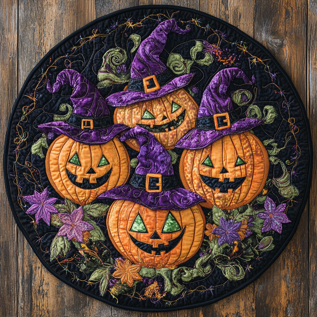 Twilight Pumpkin WN1808063CL Quilted Round Mat