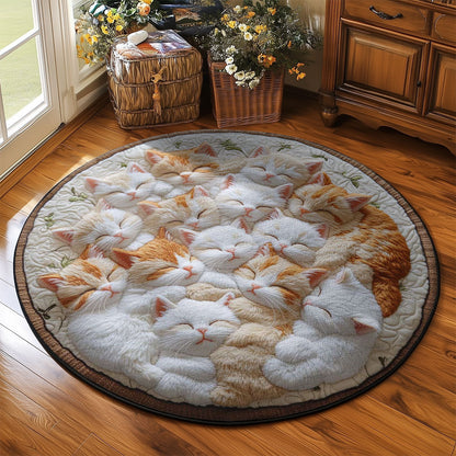 Warm Cat Hug WN2203094CL Quilted Round Mat