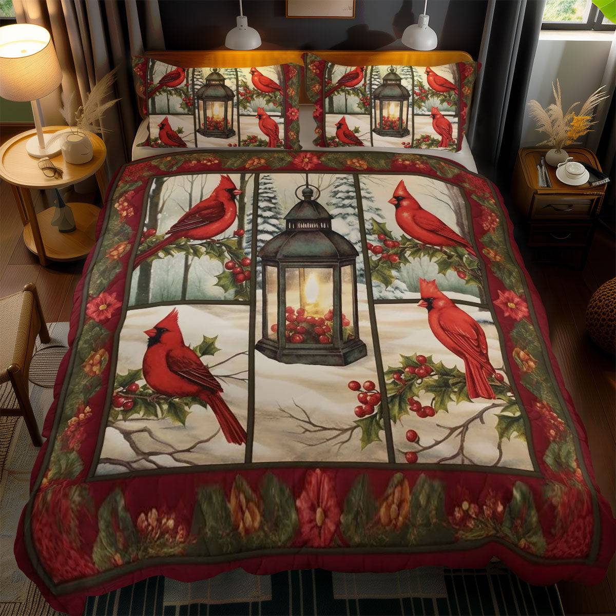 Snowflake Cardinal WN2102073CL Duvet Cover Set