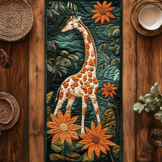 Flower Giraffe WY2404025CL Quilted Table Runner