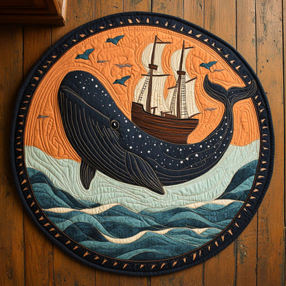 Twilight Whale Voyage WN1607052CL Quilted Round Mat