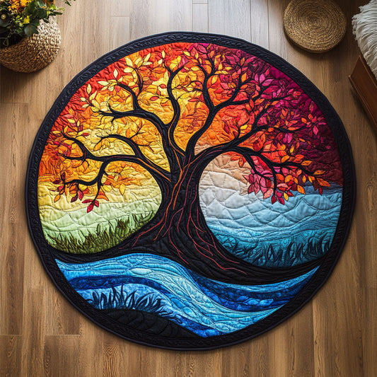 The Rooted Seasons WY1208060CL Quilted Round Mat