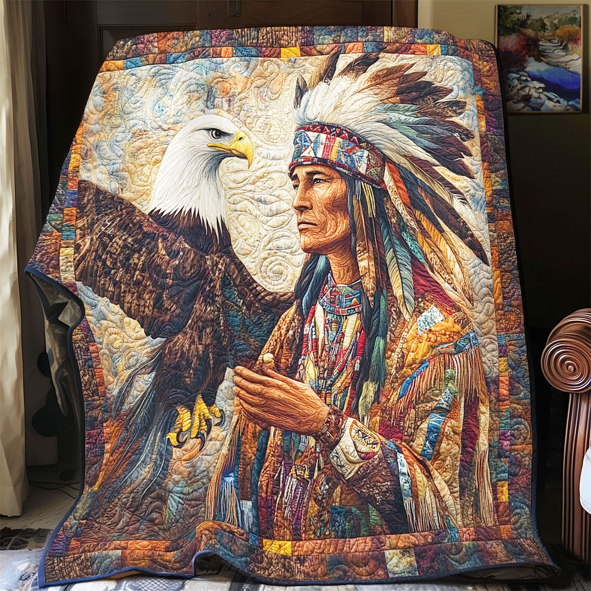 Eagle And Aboriginal WY1401030CL Quilt
