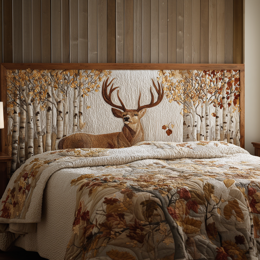 Forest Deer XR1912014CL Quilted Headboard Slipcover