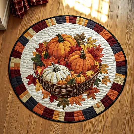 Rustic Vintage Pumpkin WY1808047CL Quilted Round Mat