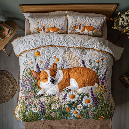 Sleepy Corgi Garden WN2705070CL Duvet Cover Set