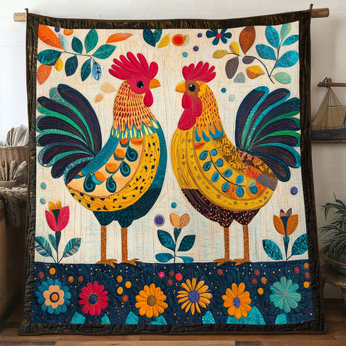 Folk Art Chicken WN1411090CL Quilt