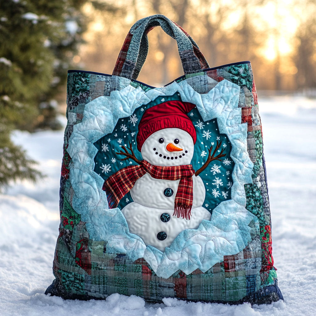 Christmas Boom Snowman WN1111006CL Quilted Tote Bag