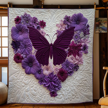 Heart Flower And Butterfly WY0801027CL Quilt