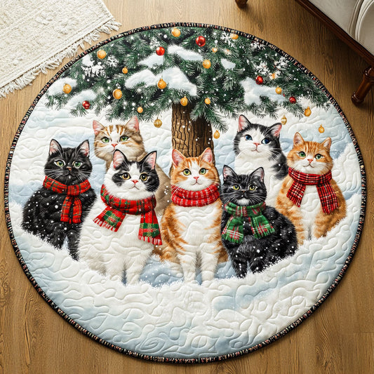 Cat's Christmas LT2211013CL Quilted Round Mat