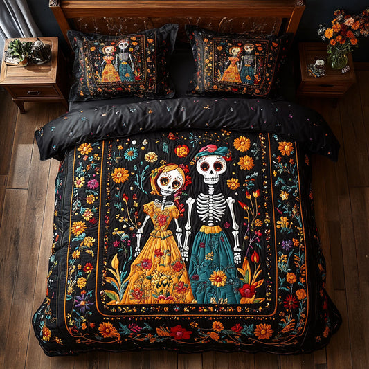 Floral Calavera Couple WY0608064CL Duvet Cover Set