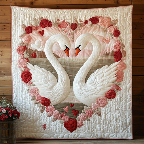 Swan In Love WJ0502025CL Quilt