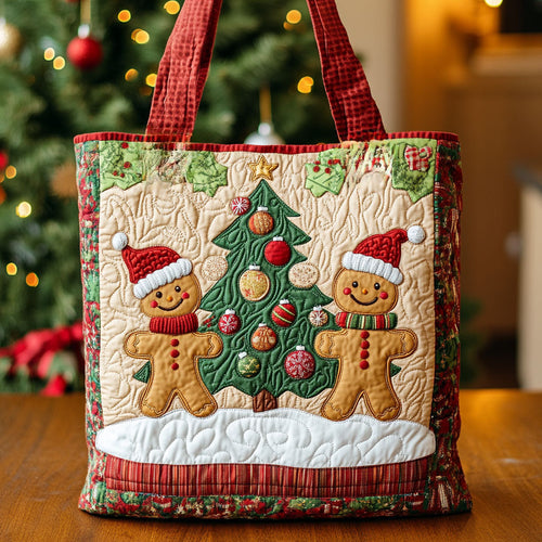 Gingerbread Snowy Joyland WN1811025CL Quilted Tote Bag
