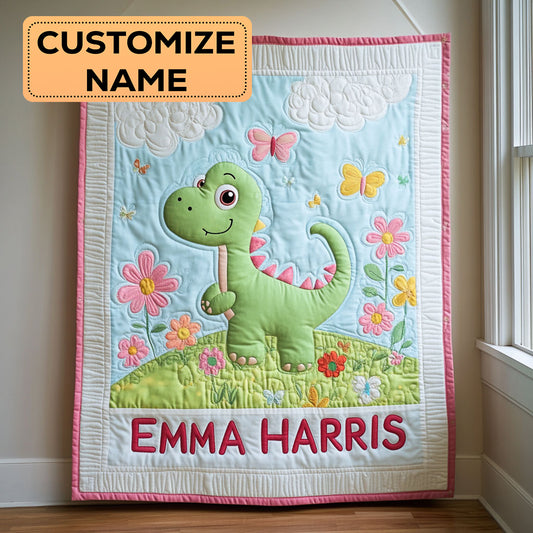 Spring Dino Dream CW2107051CL Personalized Baby Quilt