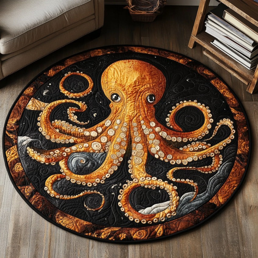 Mystic Octopus XR1709017CL Quilted Round Mat
