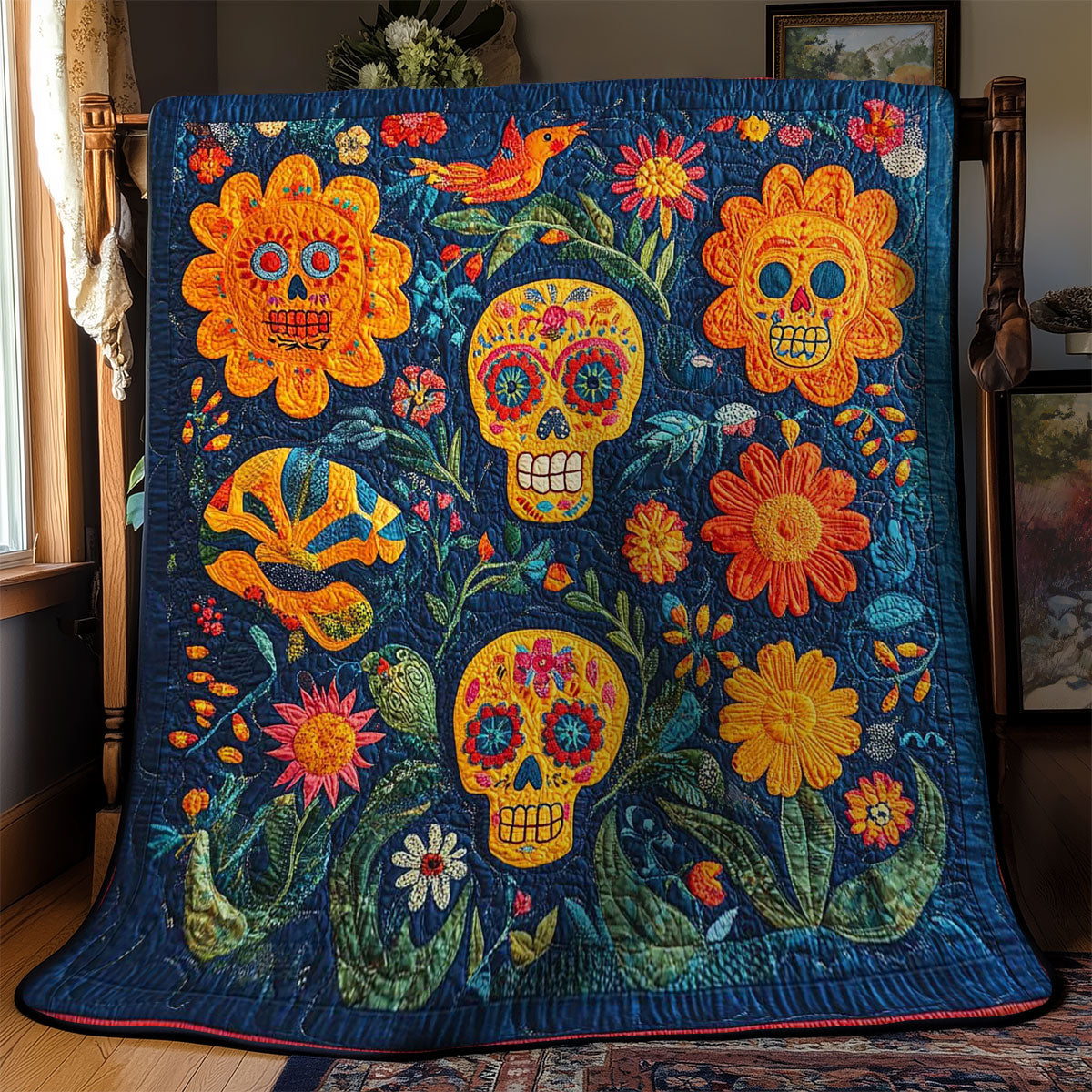 Colorful Skull WN1001004CL Quilt