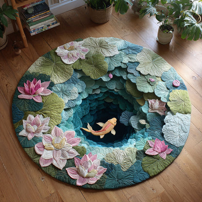 Koi Blossom CP0412133CL Quilted Round Mat