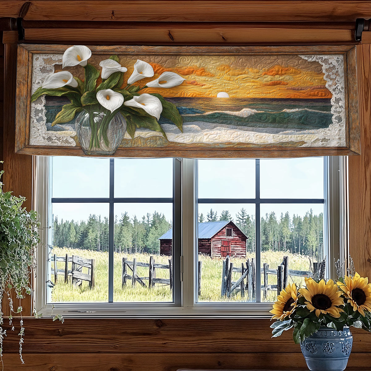 Calla Lily Shoreline WN1806017CL Quilted Valance