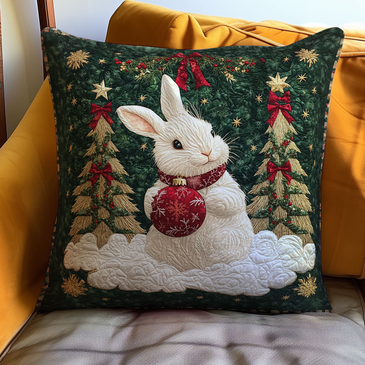 Christmas Rabbit WJ2211038CL Quilt Pillow Case