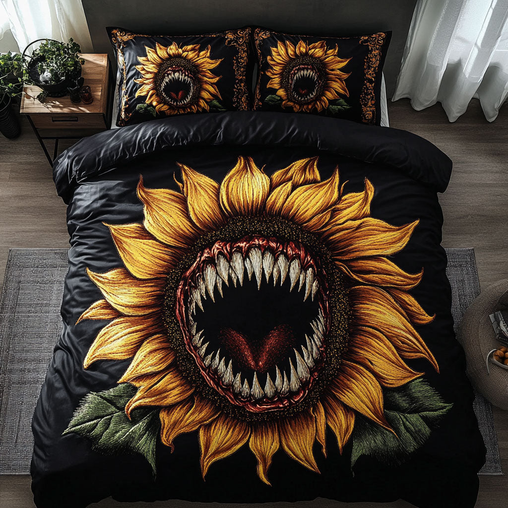 Terrifying Sunflower Fangs WN1209037CL Duvet Cover Set