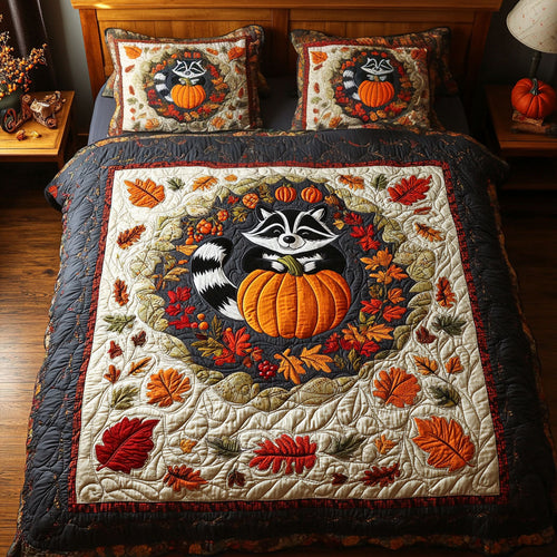 Raccoon In Fall Wreath WY2608033CL Duvet Cover Set