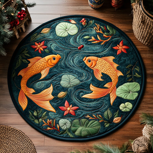 Golden Fish WY3005041CL Quilted Round Mat