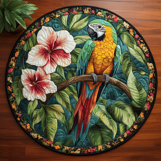 Tropical Parrot CM1905026CL Quilted Round Mat