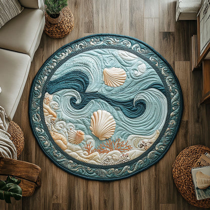 Seashell Whisper CP1508049CL Quilted Round Mat