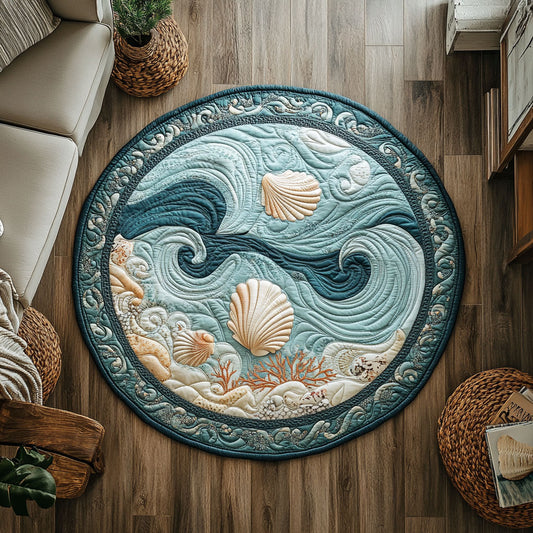 Seashell Whisper CP1508049CL Quilted Round Mat