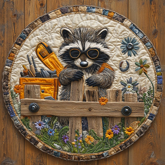 Fixer Raccoon CP0506051CL Quilted Round Mat