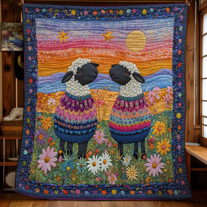 Couple Sheep In Sunset WY1801059CL Quilt