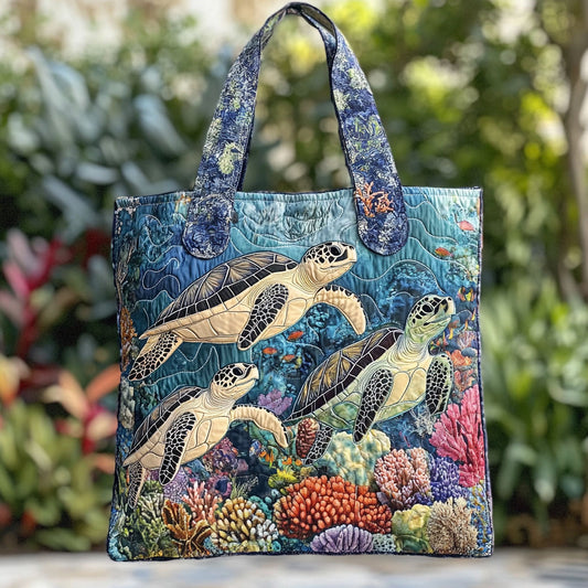 Reef Turtle WN2209066CL Quilted Tote Bag