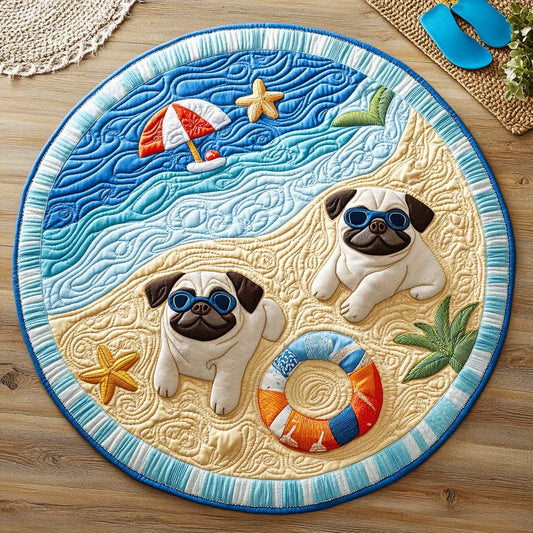 Play By The Beach CQ2205009CL Quilted Round Mat