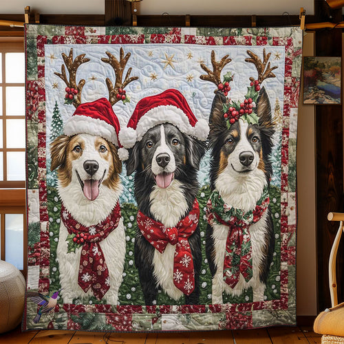 Border Collie Christmas Cheer WN2911016CL Quilt