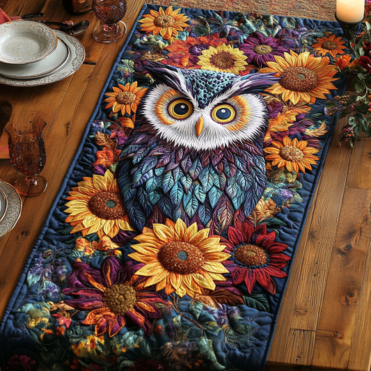 Floral Owl CW2406015CL Quilted Table Runner