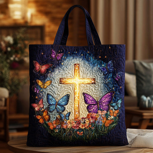 Blessed Butterfly LT2611011CL Quilted Tote Bag