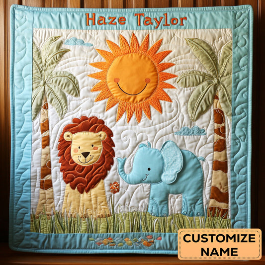 Sunny Safari WN2307097CL Personalized Baby Quilt